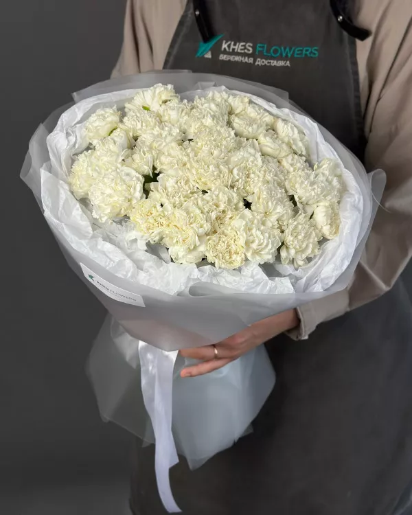 Букет 35 белых диантусов